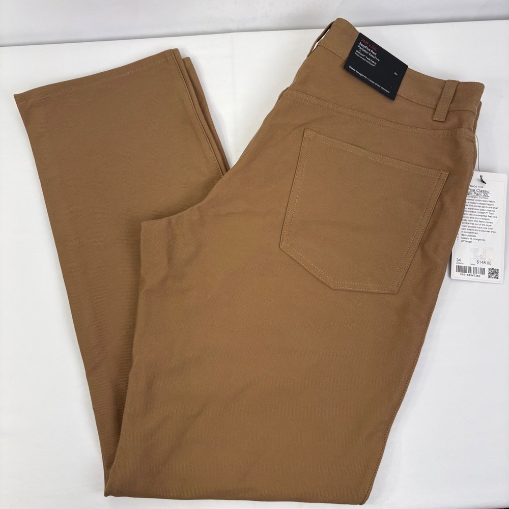 Lululemon Men's Easy Five Classic Straight Pant Camel Brown 34x32 NWT